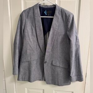 J. Crew Gray Blazer Cotton Linen Blend